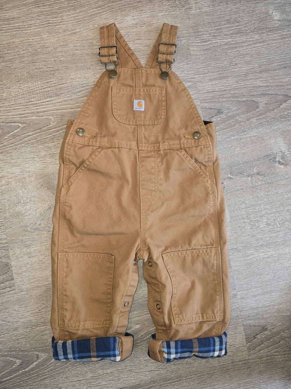 Carhartt Toddler Brown/Tan Overalls Lined 24mo